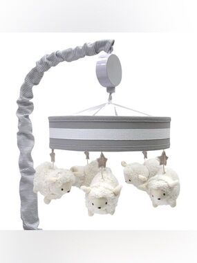 Neutral Plush Lamb Mobile - Nursery Mobile